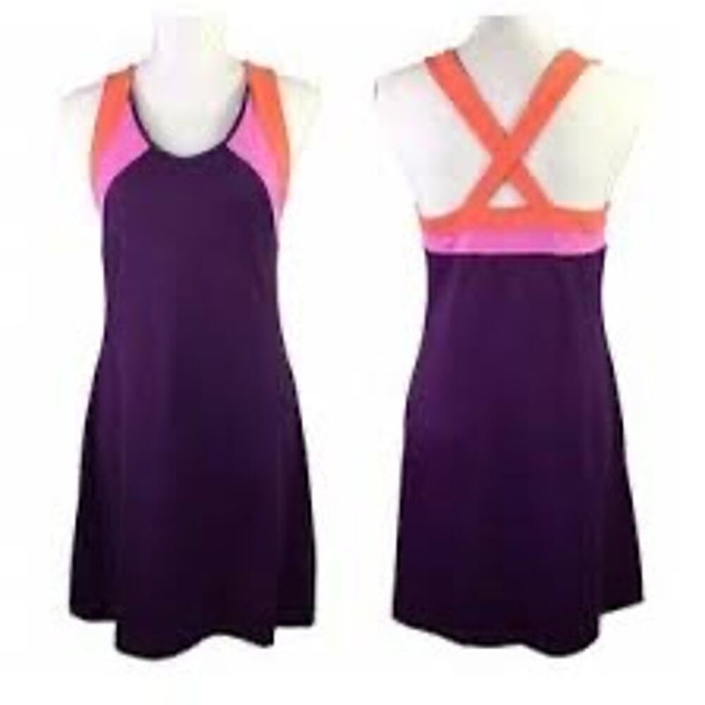 Title Nine Diamalete Athletic Dress Stretch Tennis Golf Size S Colorblock Purple